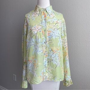 Liz Claiborne Silk Pastel Floral Blouse